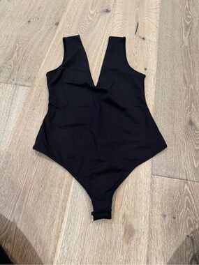 Free People Black V-Neck women’s bodysuit